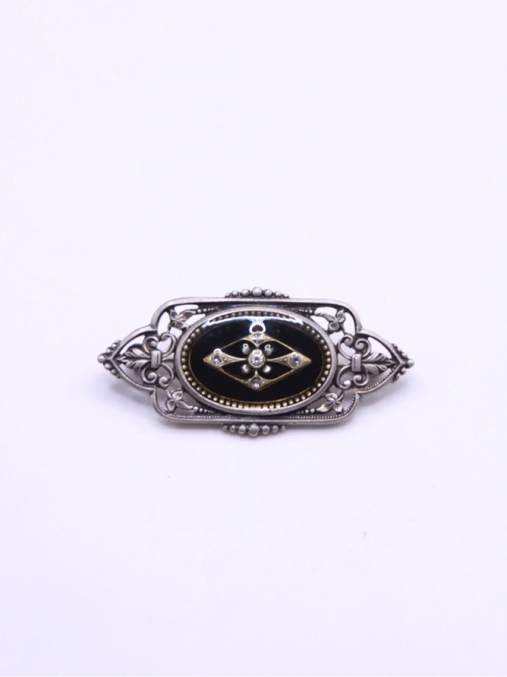 Vintage Catherine Popesco brooch, Swarovski crystal studded on enamel